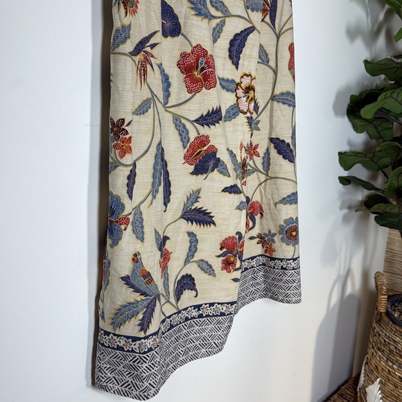 Talbots Cotton Floral Wrap Midi Skirt Size 8 Boho Cottagecore Coastal Chic - Picture 3 of 11